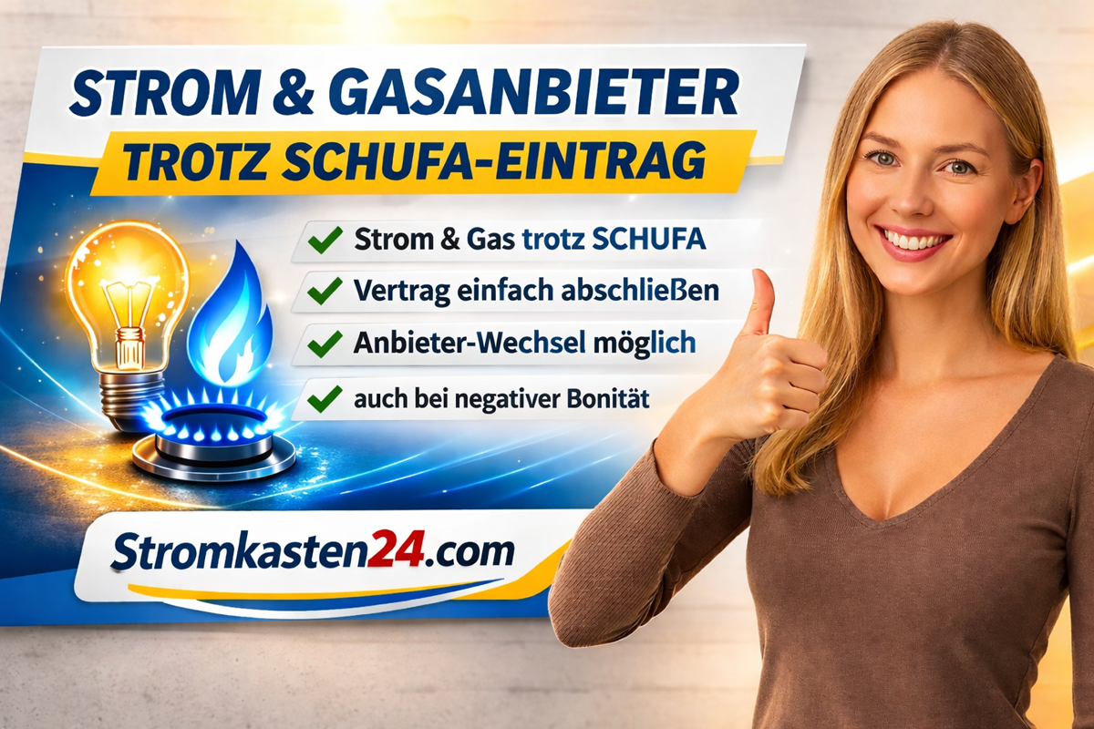 Strom & Gasanbieter trotz SCHUFA vergleichen Strom & Gasanbieter ohne SCHUFA